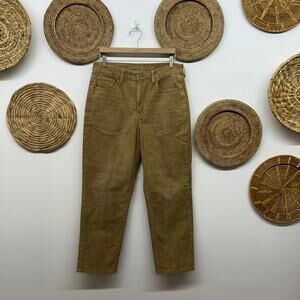 AE American Eagle Corduroy Mom Straight Jean 12 Brown Tan Ribbed